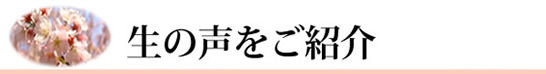 生の声をご紹介します