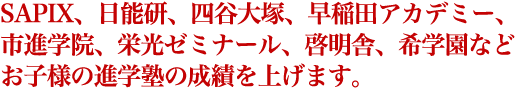 すべての進学塾への対策を完璧に行います。